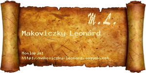 Makoviczky Leonárd névjegykártya