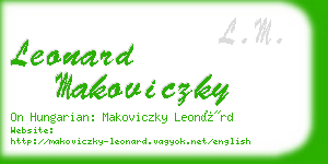 leonard makoviczky business card